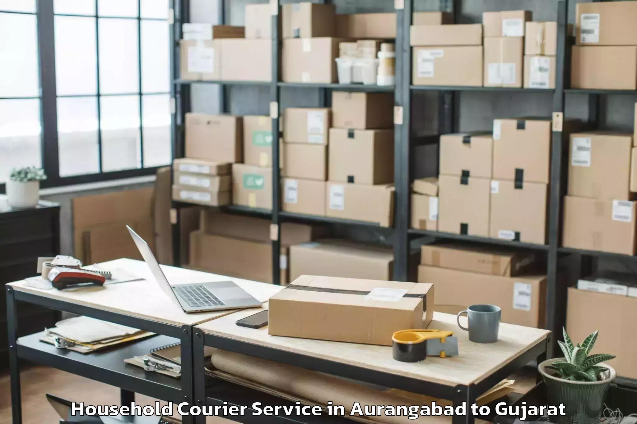 Top Aurangabad to Kadi Household Courier Available